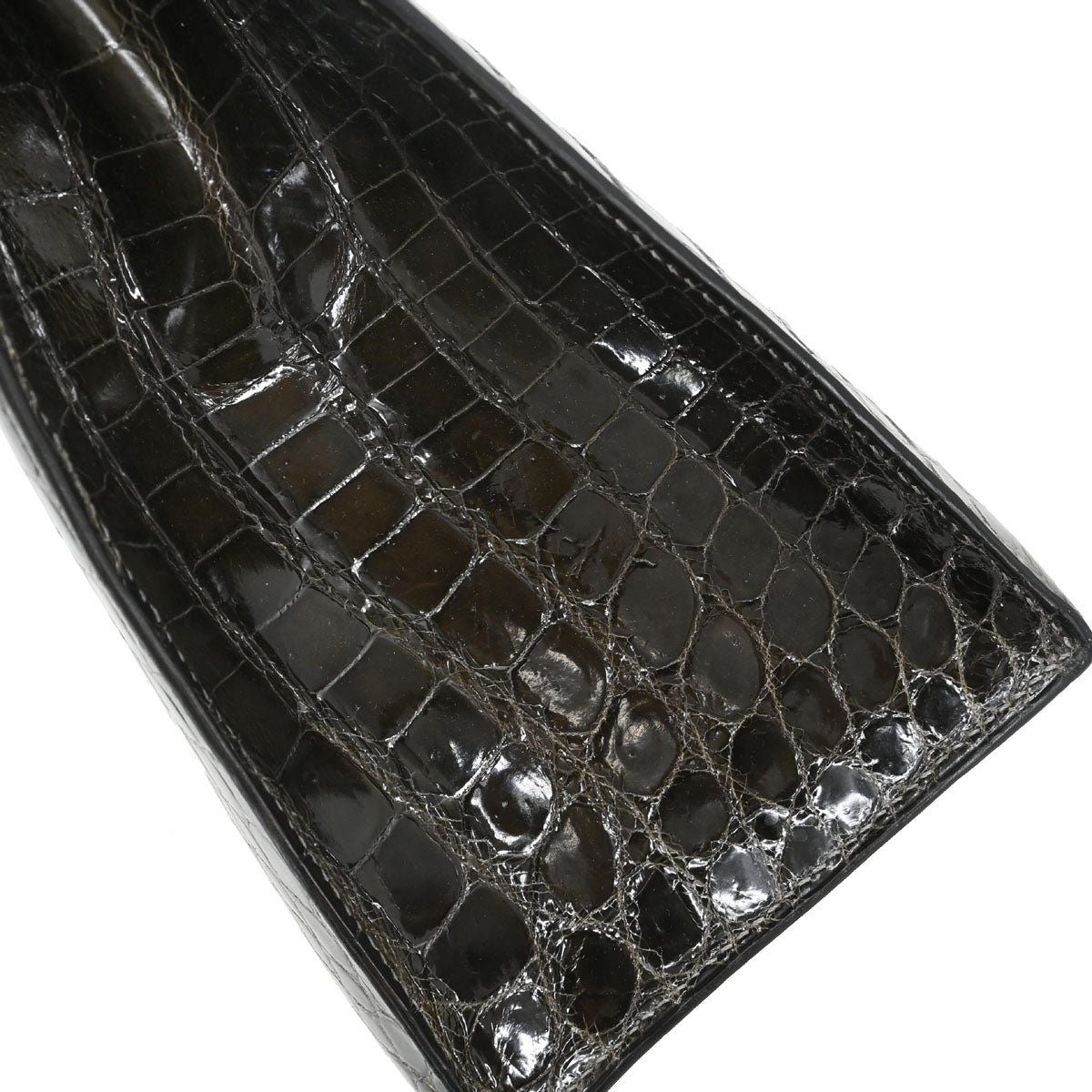 Hermes * Gris Fonce Niloticus Kelly 28 Sellier 2way Shoulder Handbag