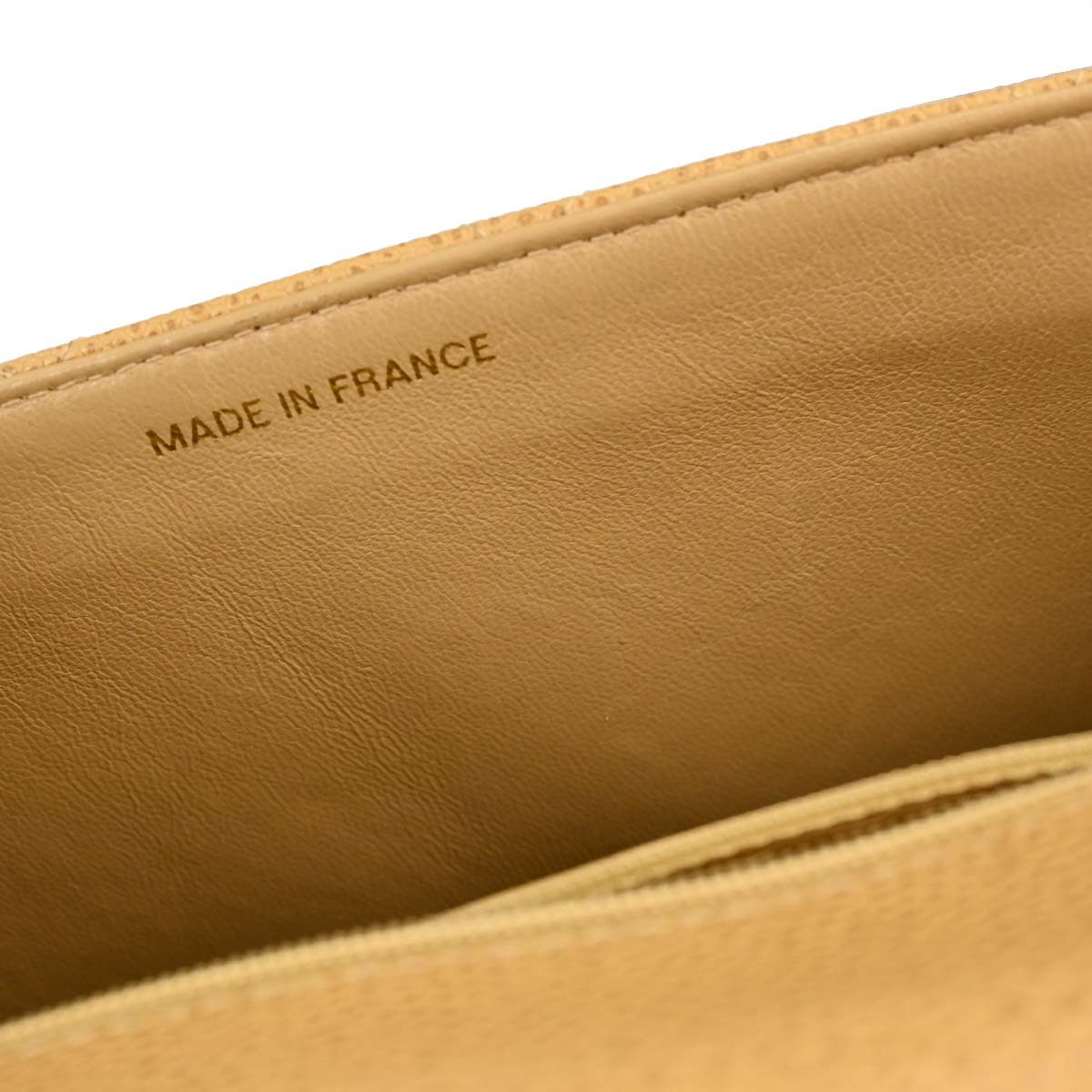 Chanel 1994-1996 Beige Caviar Skin Straight Flap Shoulder Bag