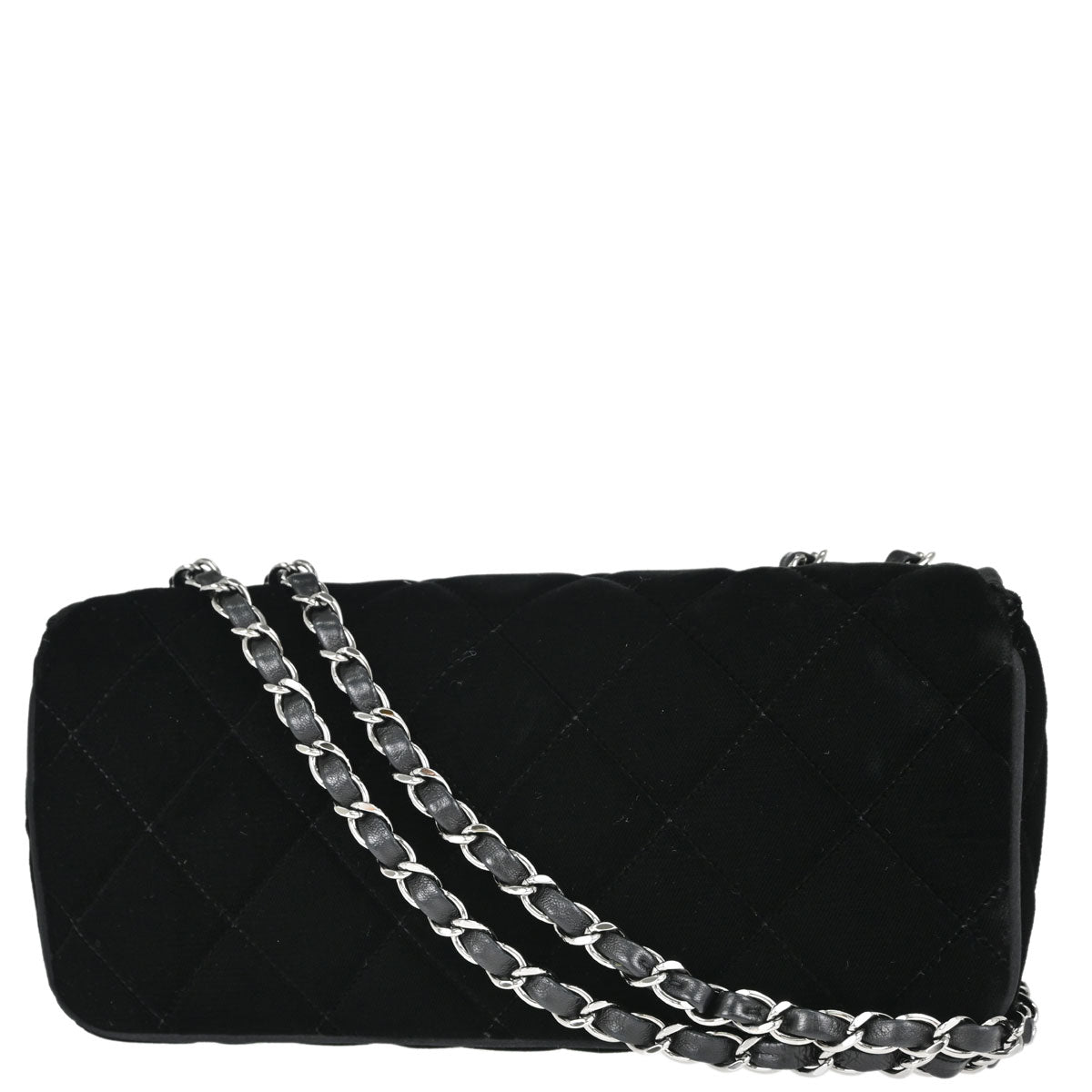 Chanel Black Velvet East West Shoulder Bag