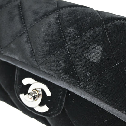 Chanel Black Velvet East West Shoulder Bag