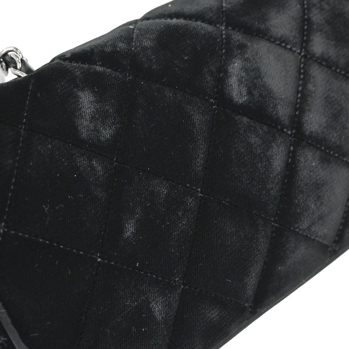 Chanel Black Velvet East West Shoulder Bag