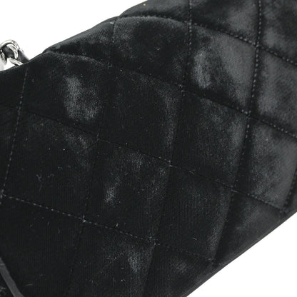 Chanel Black Velvet East West Shoulder Bag