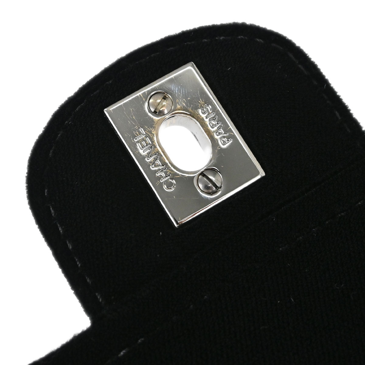 Chanel Black Velvet East West Shoulder Bag