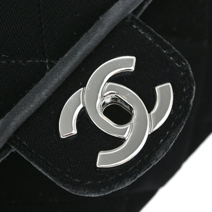 Chanel Black Velvet East West Shoulder Bag