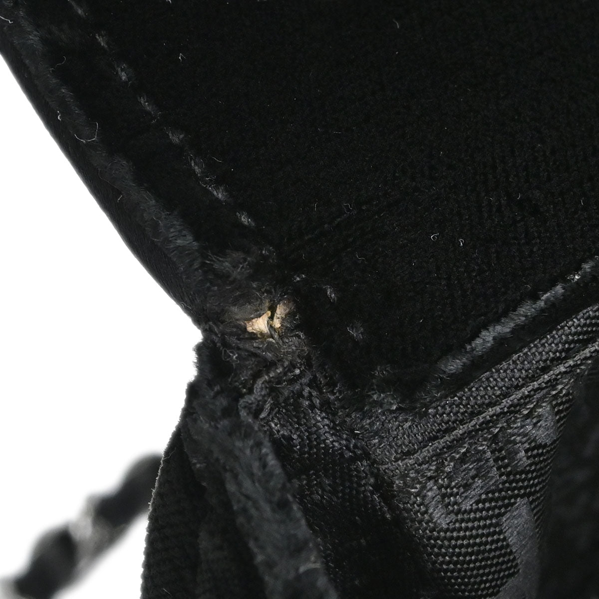 Chanel Black Velvet East West Shoulder Bag