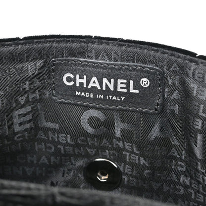 Chanel Black Velvet East West Shoulder Bag
