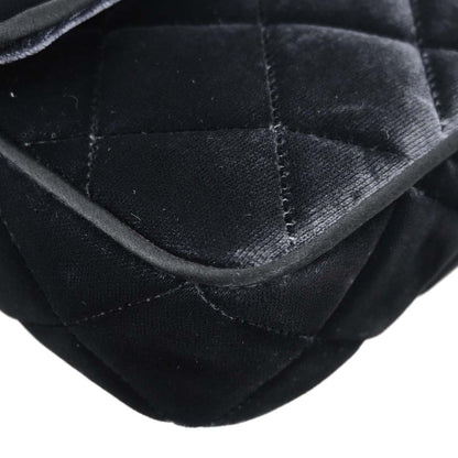 Chanel Black Velvet East West Shoulder Bag