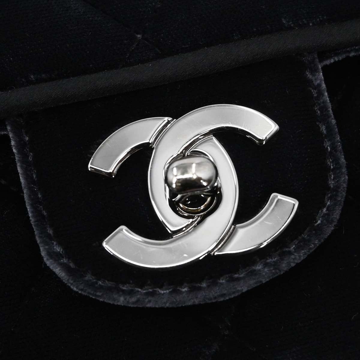 Chanel Black Velvet East West Shoulder Bag