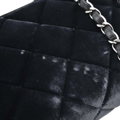 Chanel Black Velvet East West Shoulder Bag