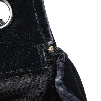 Chanel Black Velvet East West Shoulder Bag