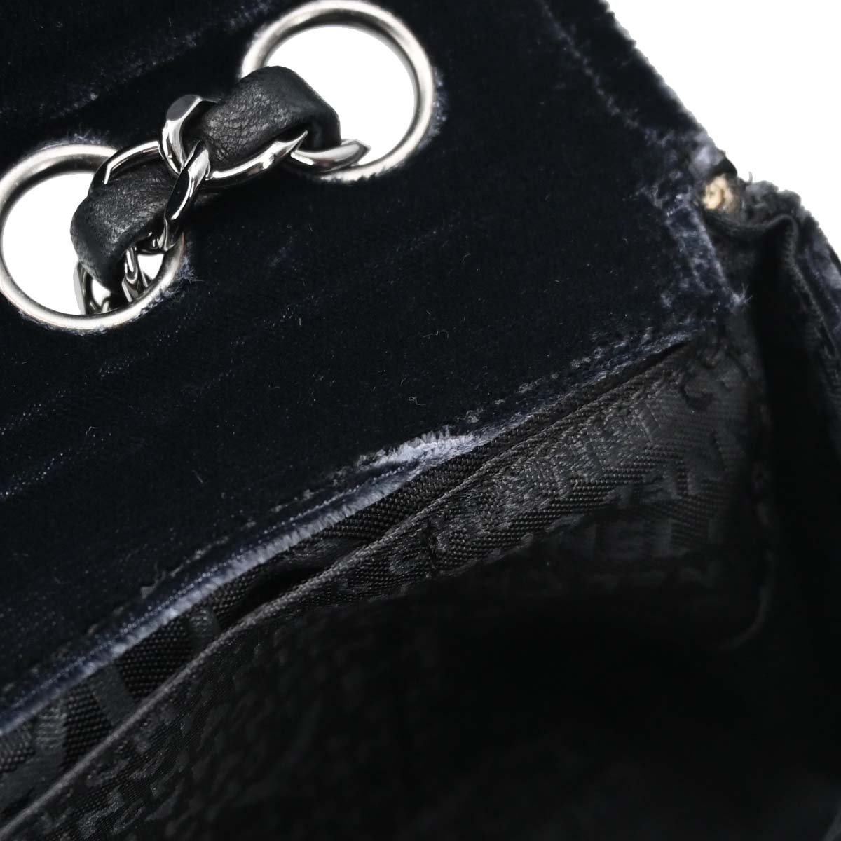 Chanel Black Velvet East West Shoulder Bag