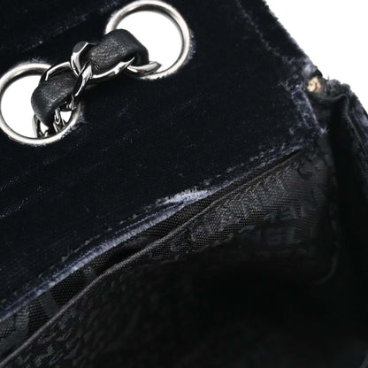Chanel Black Velvet East West Shoulder Bag