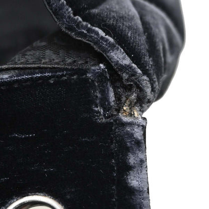 Chanel Black Velvet East West Shoulder Bag