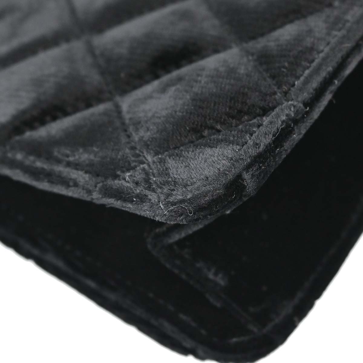 Chanel 1994-1996 Black Velvet Metal Handle Handbag