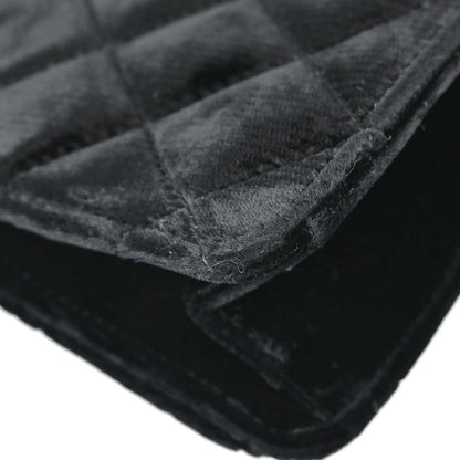 Chanel 1994-1996 Black Velvet Metal Handle Handbag