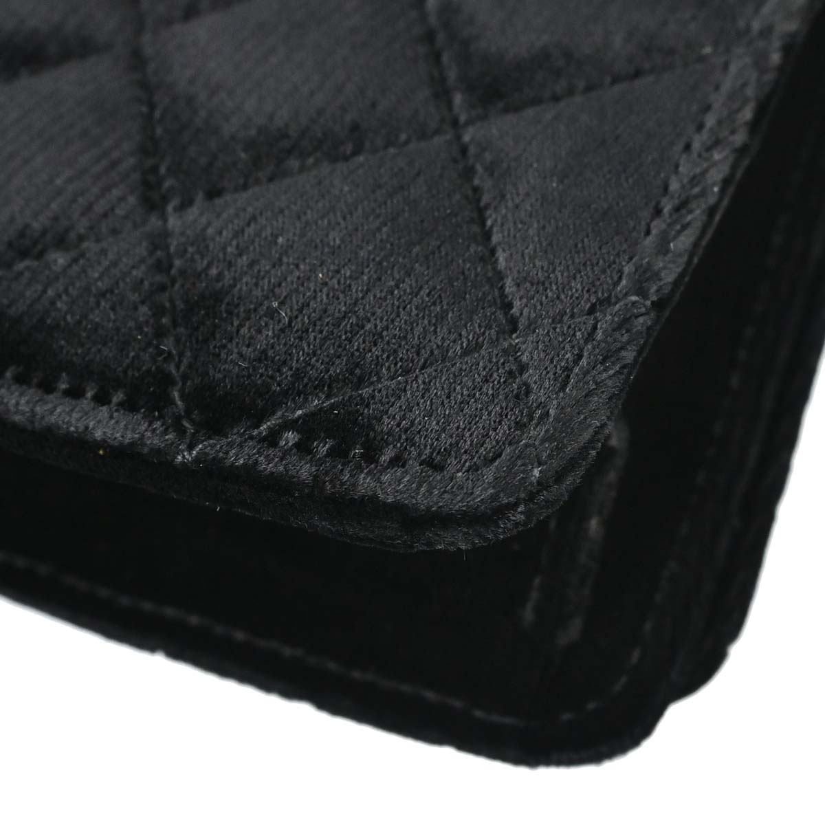 Chanel 1994-1996 Black Velvet Metal Handle Handbag