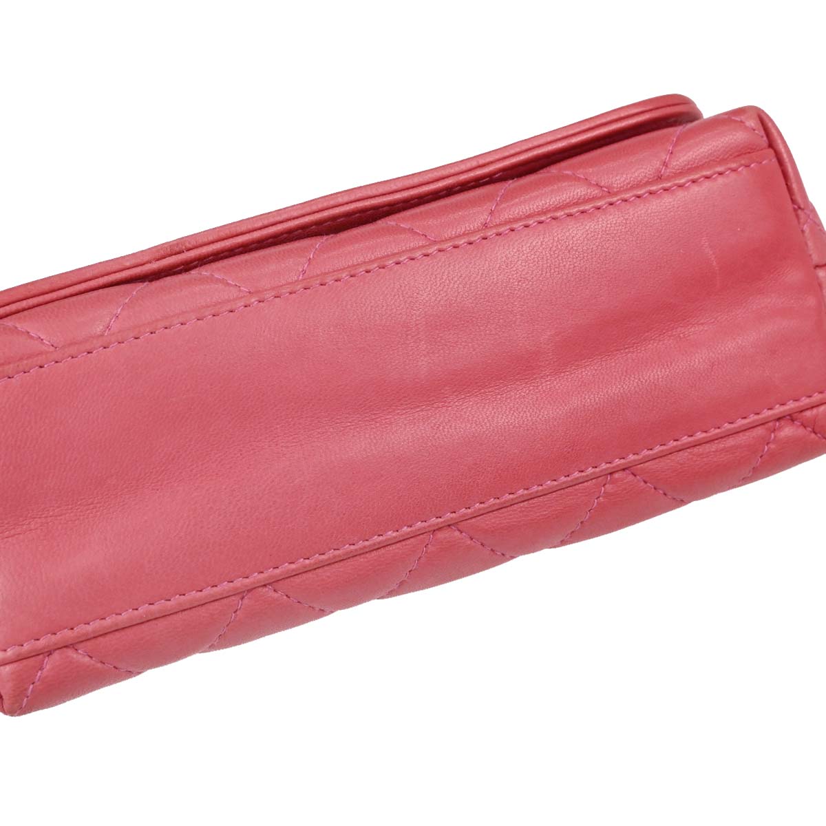 Chanel 1989-1991 Pink Lambskin Clover Logo Shoulder Bag