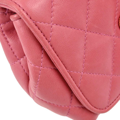 Chanel 1989-1991 Pink Lambskin Clover Logo Shoulder Bag