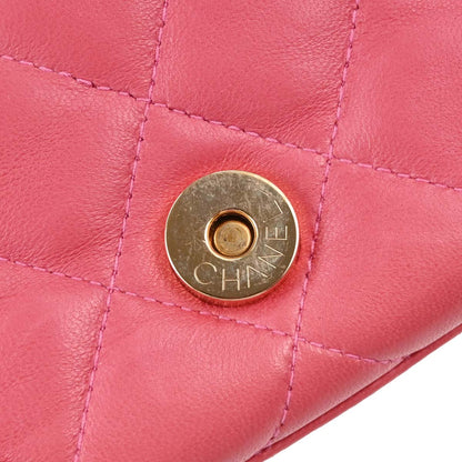 Chanel 1989-1991 Pink Lambskin Clover Logo Shoulder Bag