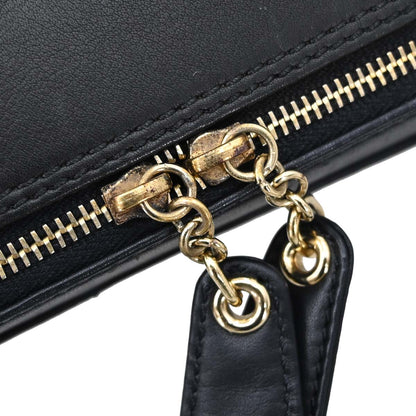 Chanel 2002-2003 Black Calfskin Choco Bar Chain Handbag