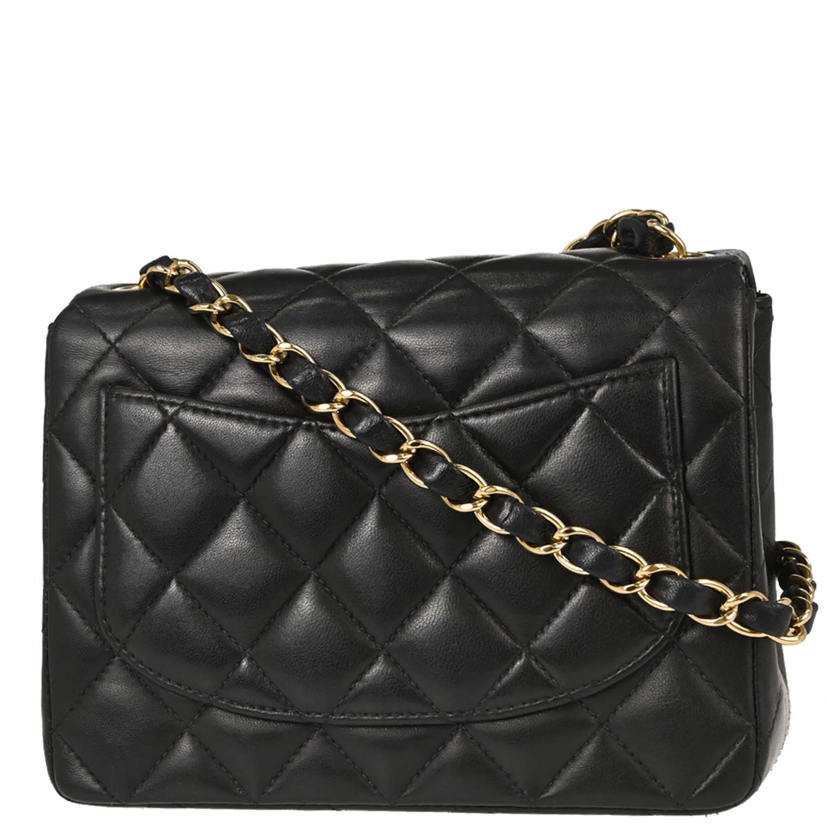 Chanel 2003-2004 Black Lambskin Mini Classic Square Flap Shoulder Bag 17