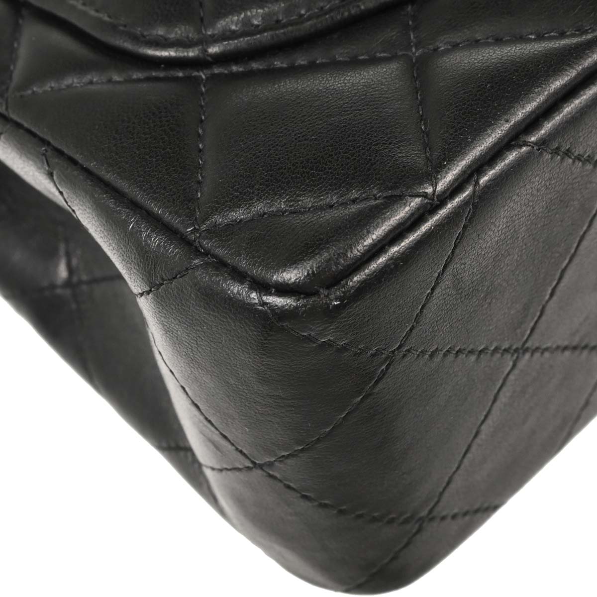 Chanel 2003-2004 Black Lambskin Mini Classic Square Flap Shoulder Bag 17