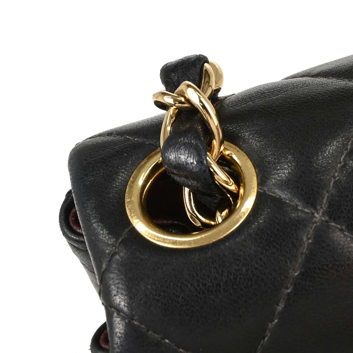 Chanel 2003-2004 Black Lambskin Mini Classic Square Flap Shoulder Bag 17