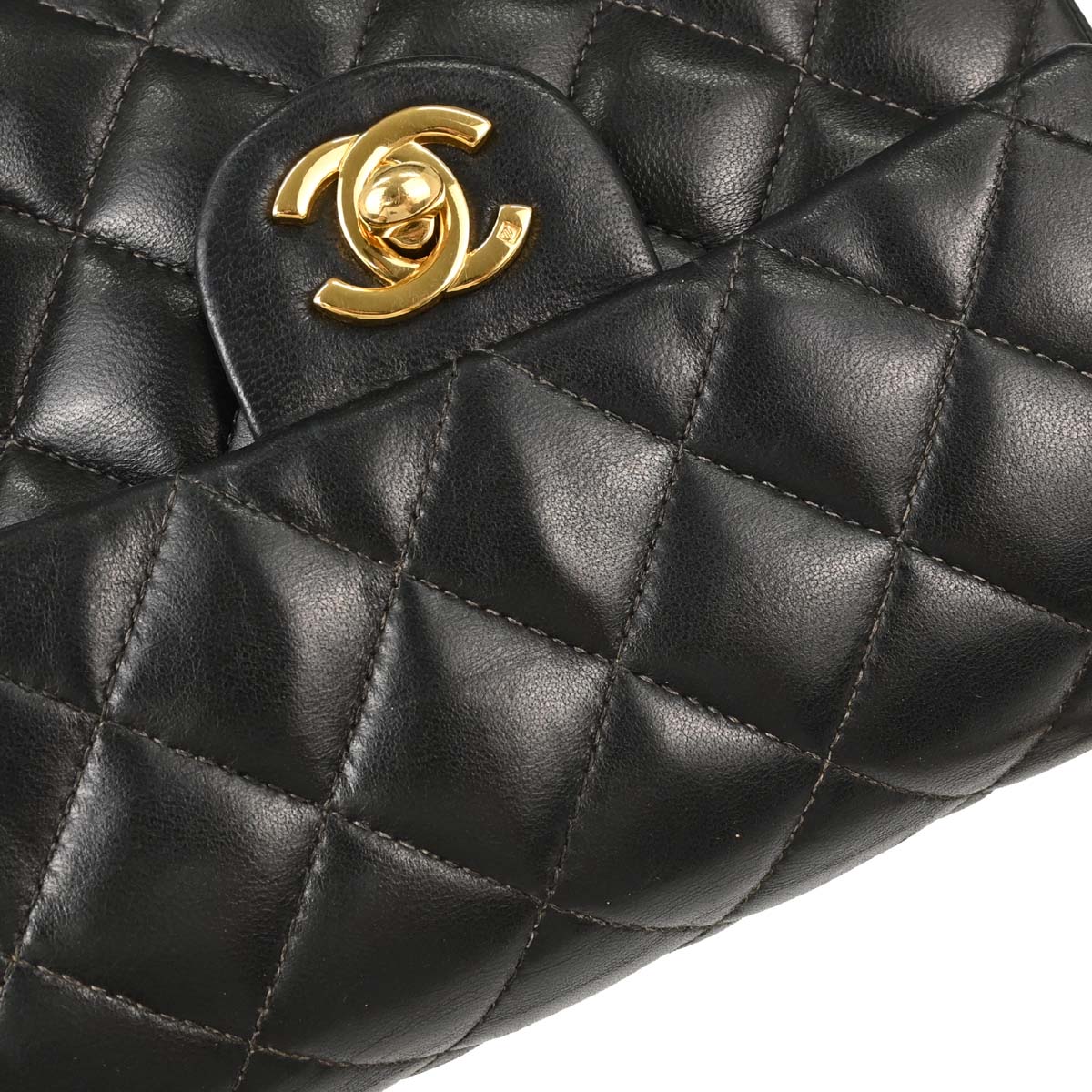 Chanel 2003-2004 Black Lambskin Mini Classic Square Flap Shoulder Bag 17