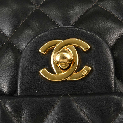 Chanel 2003-2004 Black Lambskin Mini Classic Square Flap Shoulder Bag 17