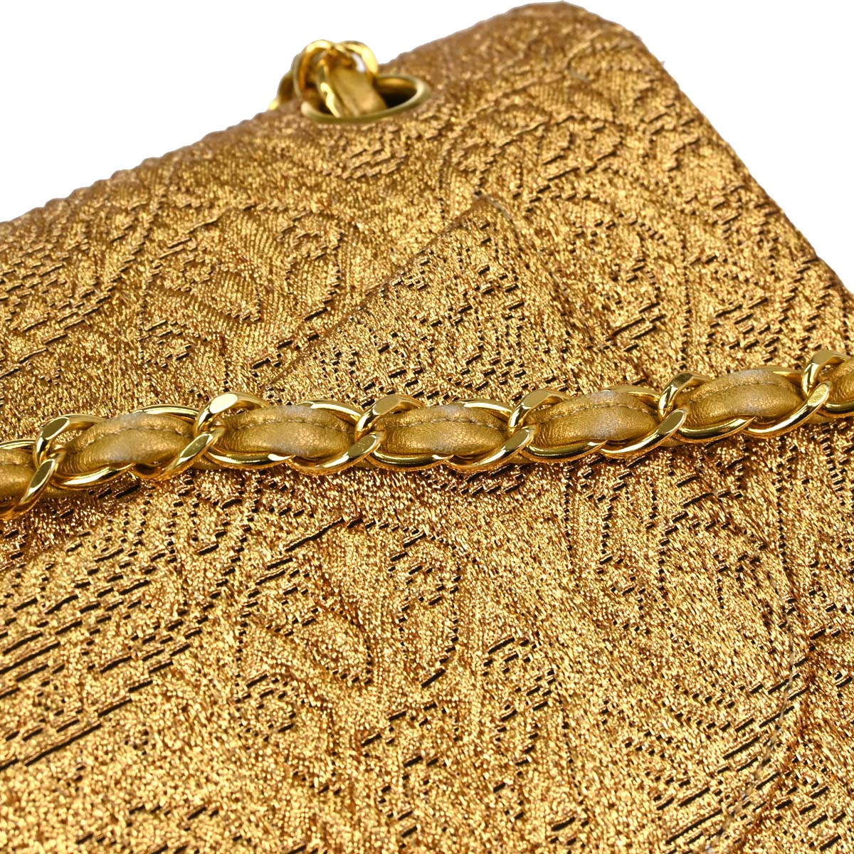 Chanel Gold Byzantine Brocade Small Classic Double Flap Bag