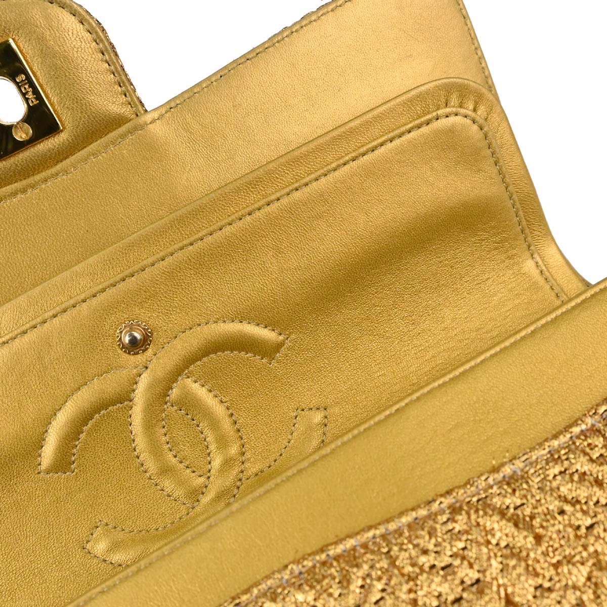 Chanel Gold Byzantine Brocade Small Classic Double Flap Bag