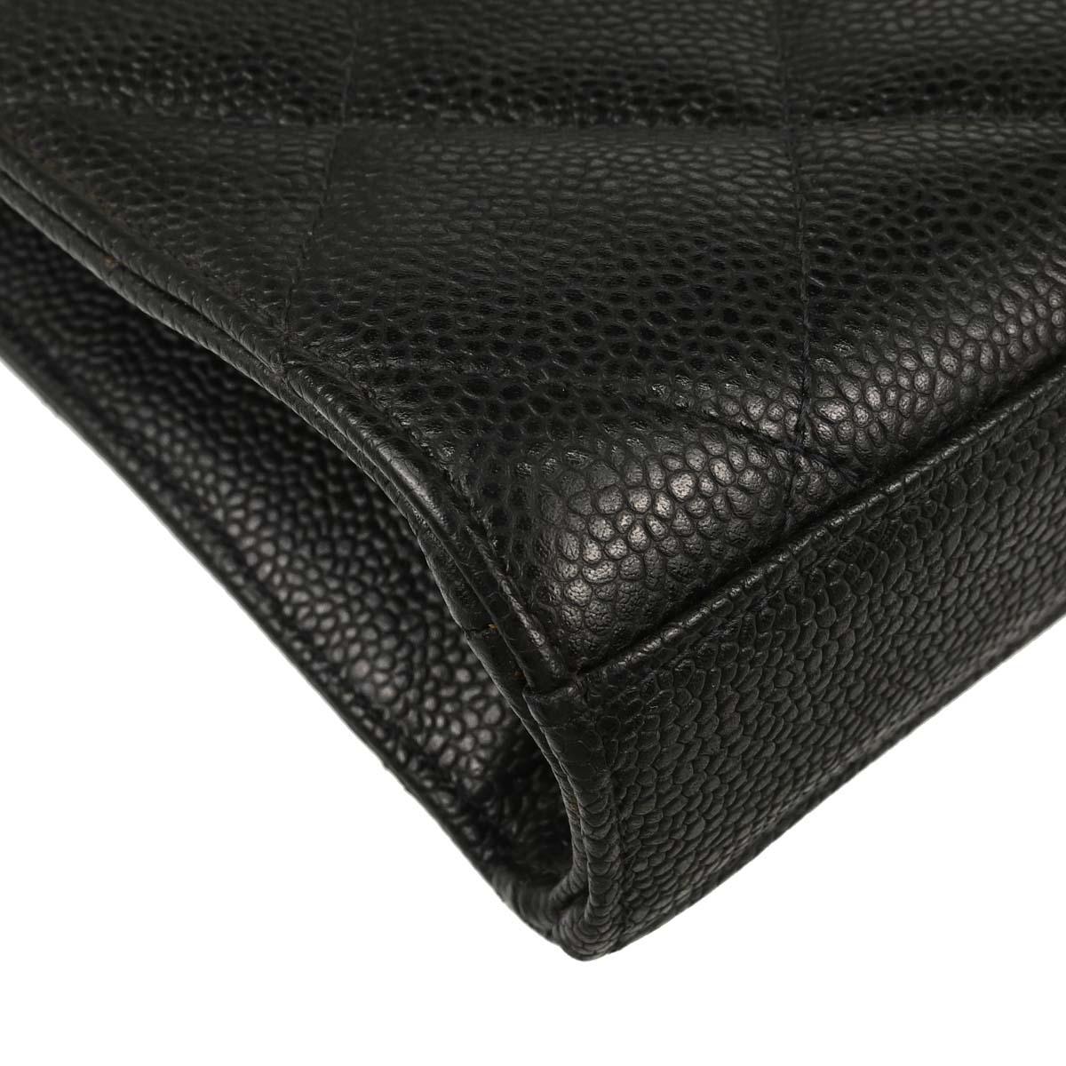 Chanel 1996-1997 Black Caviar Skin Briefcase Business Handbag