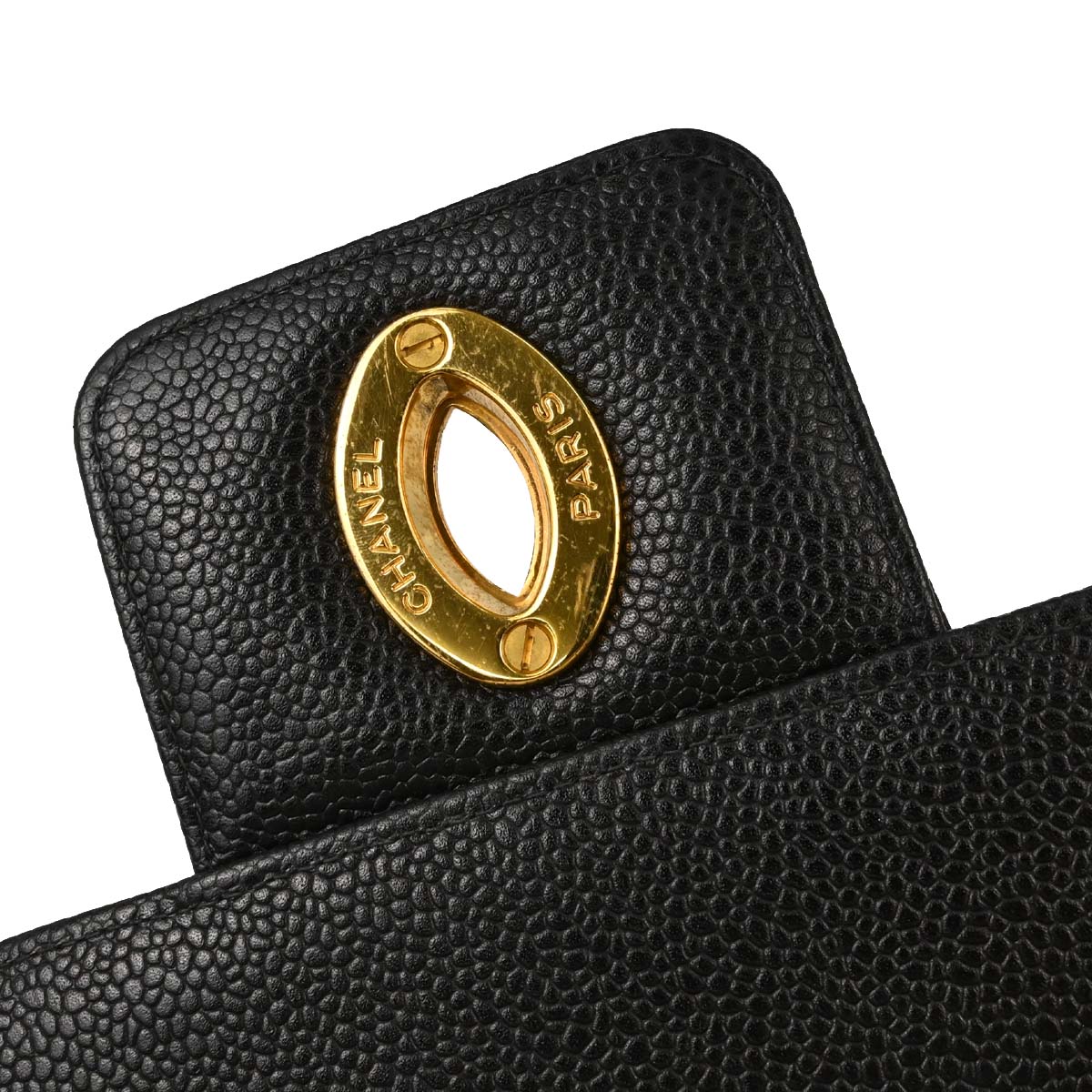 Chanel 1996-1997 Black Caviar Skin Briefcase Business Handbag