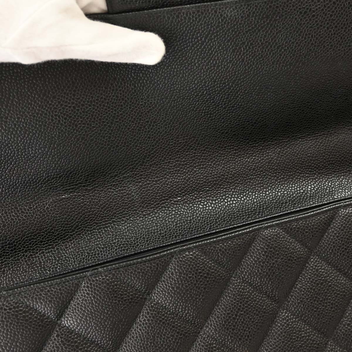 Chanel 1996-1997 Black Caviar Skin Briefcase Business Handbag