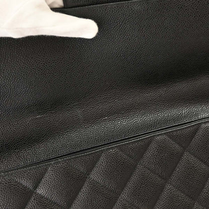 Chanel 1996-1997 Black Caviar Skin Briefcase Business Handbag