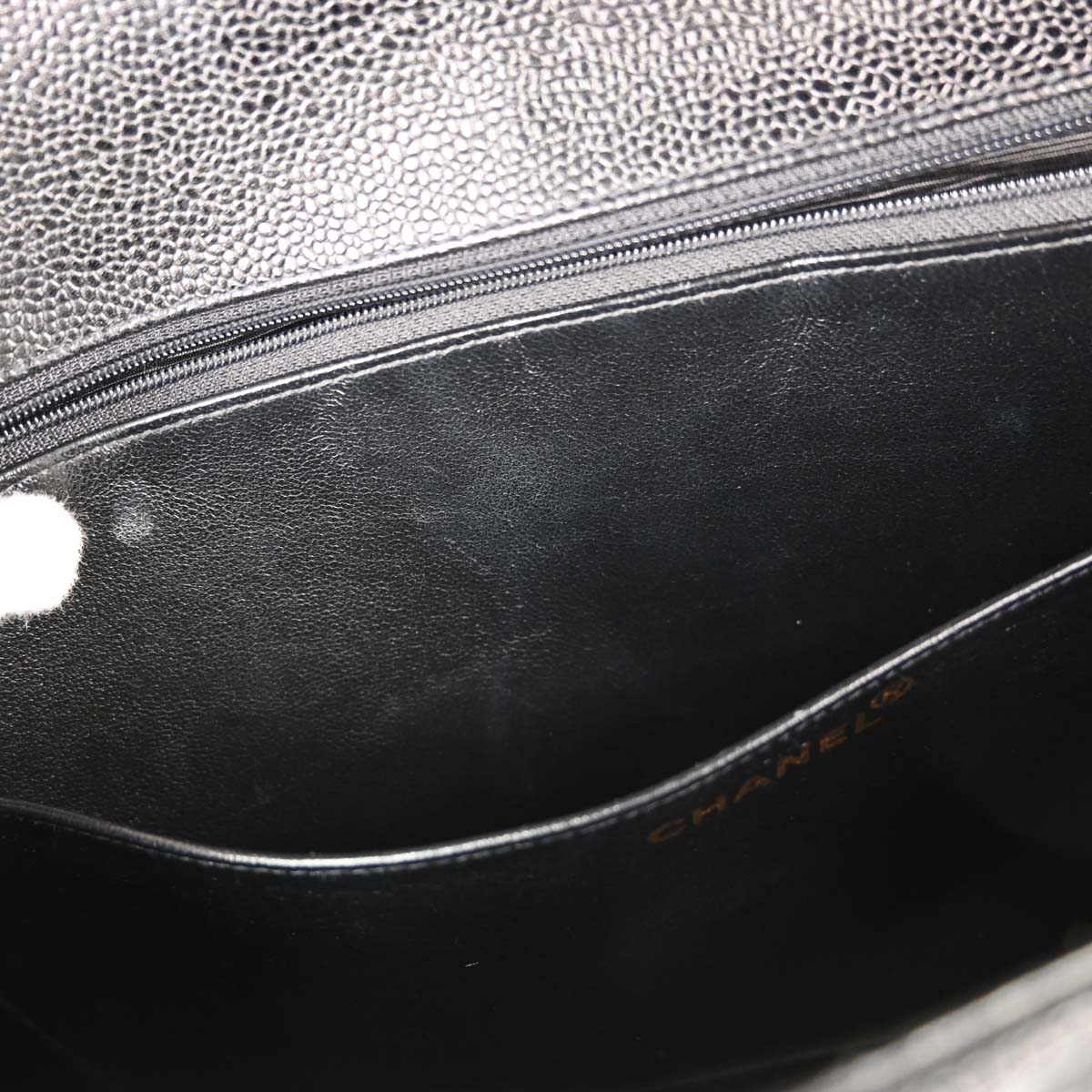 Chanel 1996-1997 Black Caviar Skin Briefcase Business Handbag