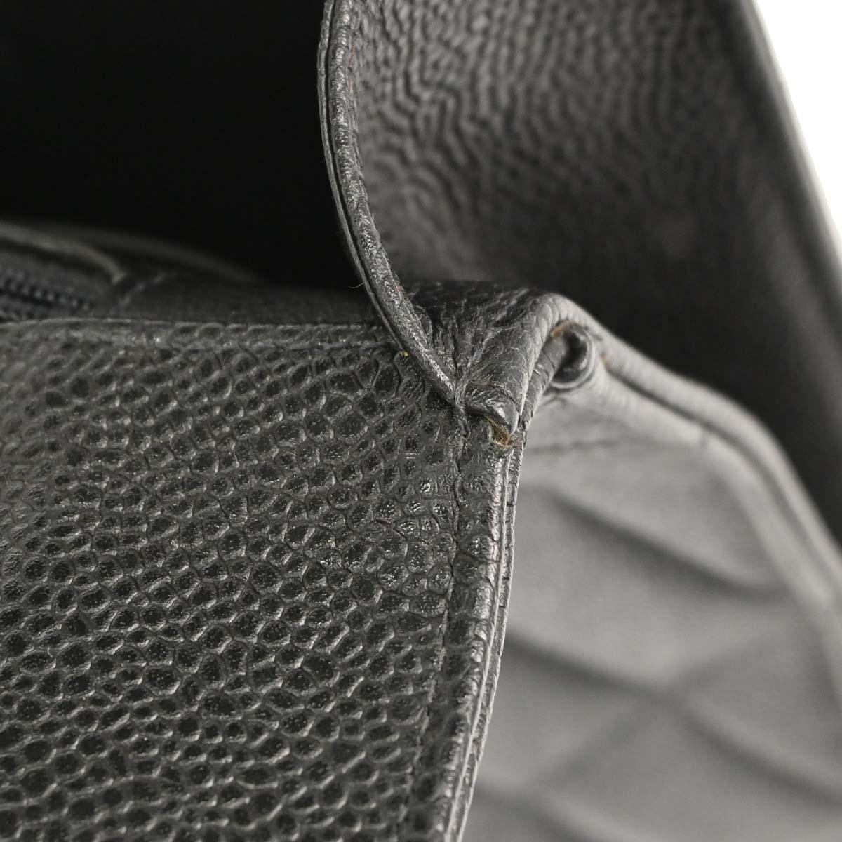 Chanel 1996-1997 Black Caviar Skin Briefcase Business Handbag