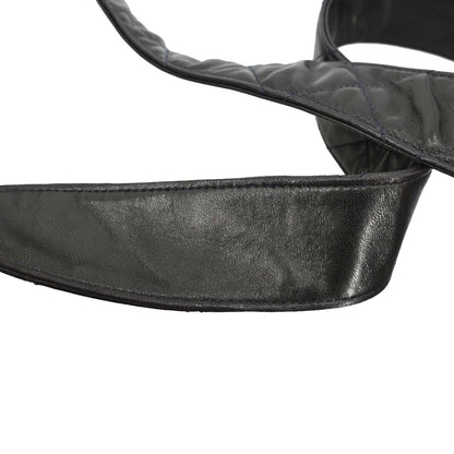Chanel 1991-1994 Black Lambskin Straight Flap Shoulder Bag