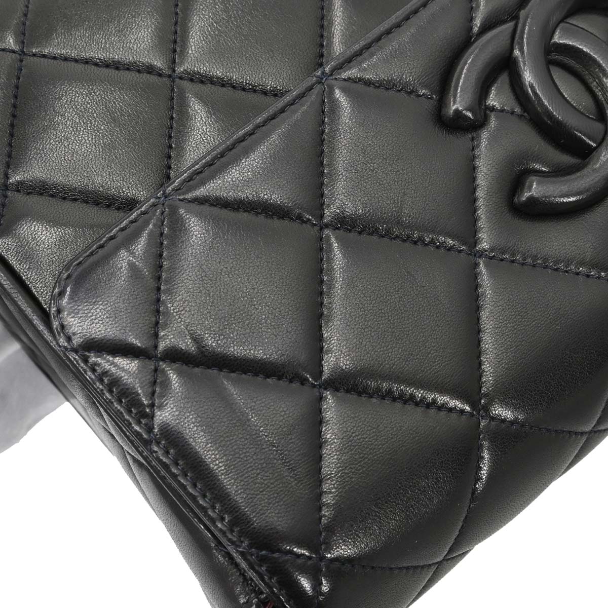 Chanel 1991-1994 Black Lambskin Straight Flap Shoulder Bag