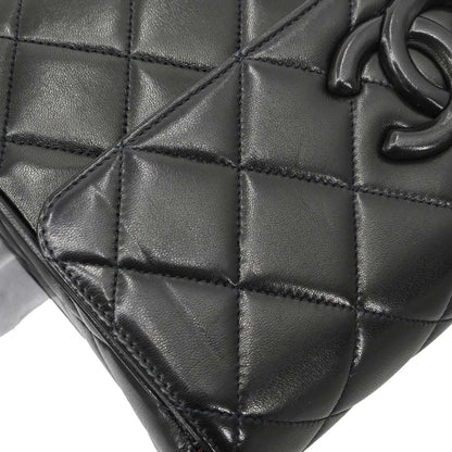 Chanel 1991-1994 Black Lambskin Straight Flap Shoulder Bag