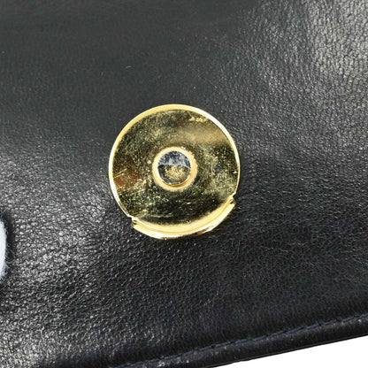 Chanel 1991-1994 Black Lambskin Straight Flap Shoulder Bag
