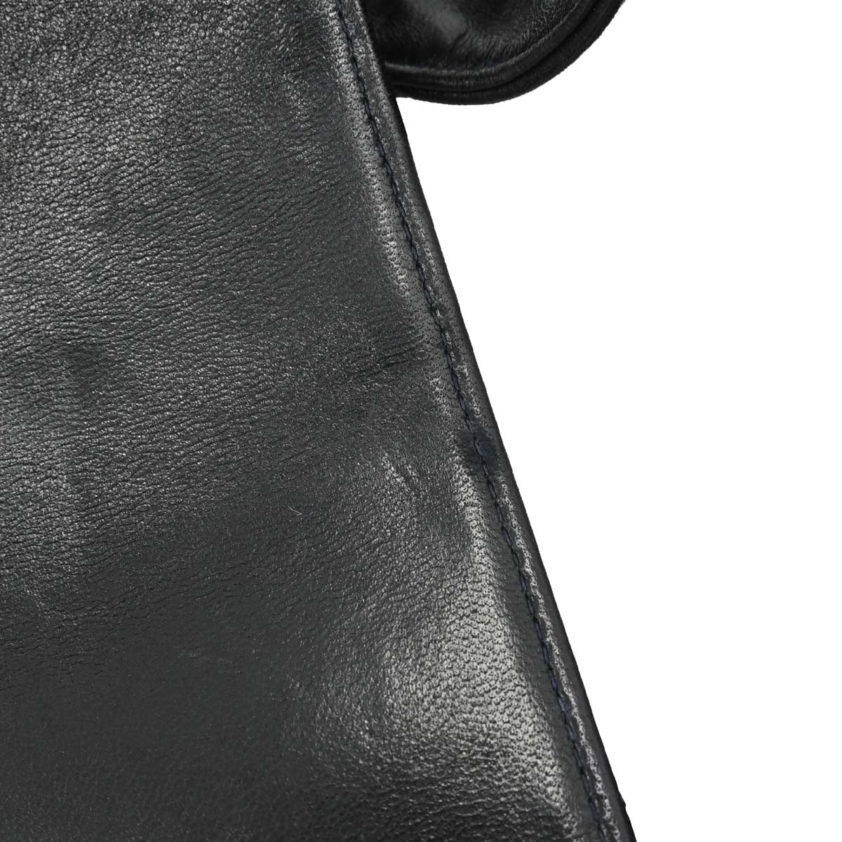 Chanel 1991-1994 Black Lambskin Straight Flap Shoulder Bag