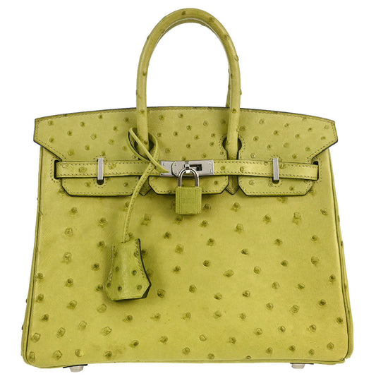Hermes * Anis Green Ostrich Birkin 25 Handbag