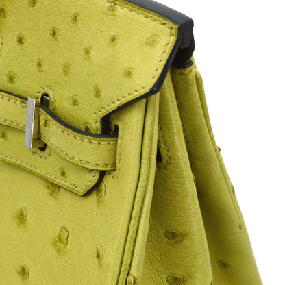 Hermes * Anis Green Ostrich Birkin 25 Handbag