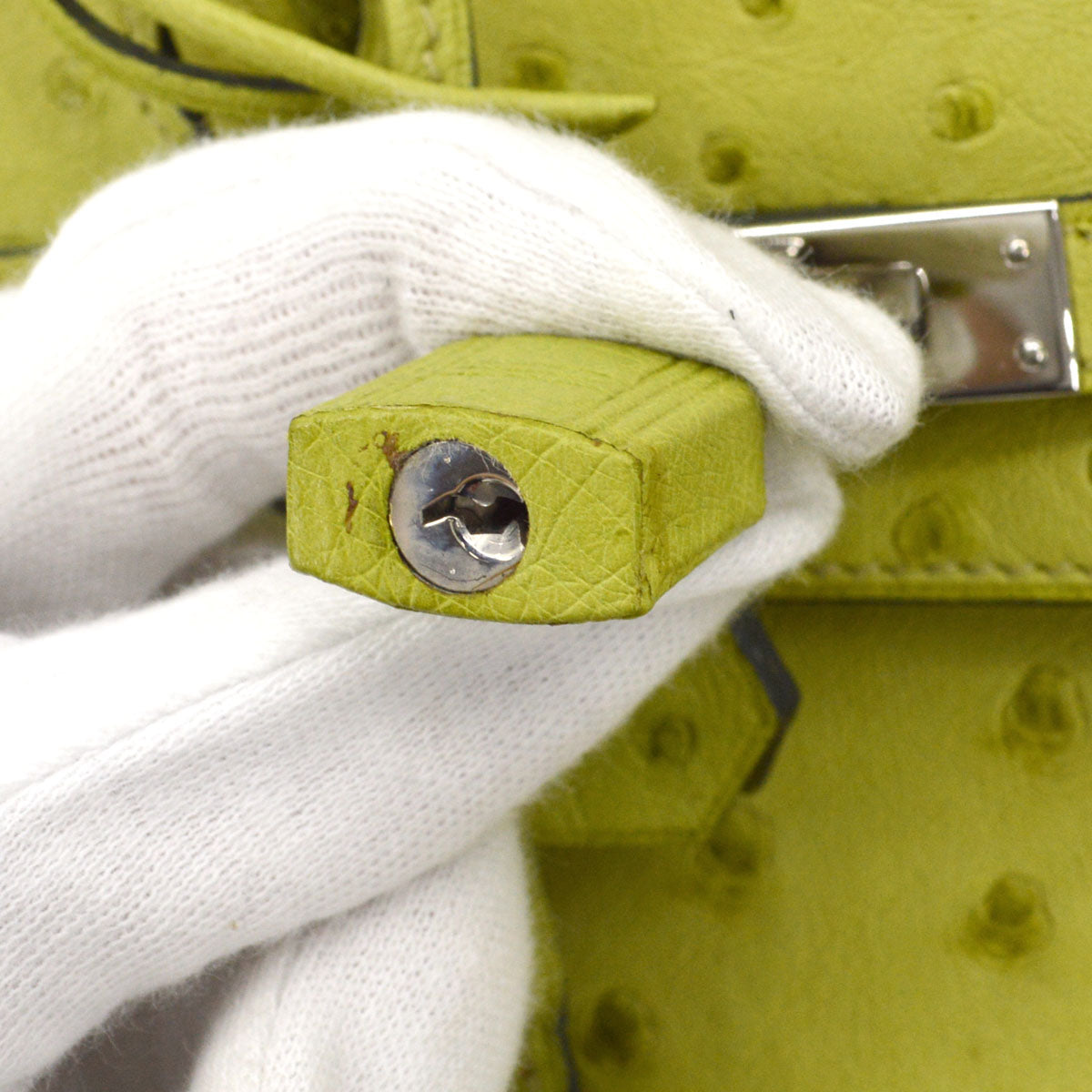 Hermes * Anis Green Ostrich Birkin 25 Handbag
