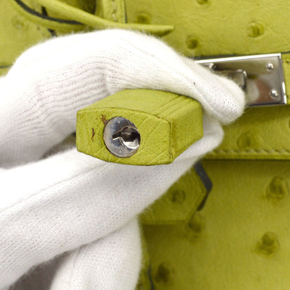 Hermes * Anis Green Ostrich Birkin 25 Handbag