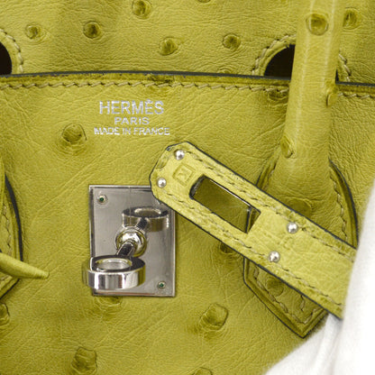 Hermes * Anis Green Ostrich Birkin 25 Handbag