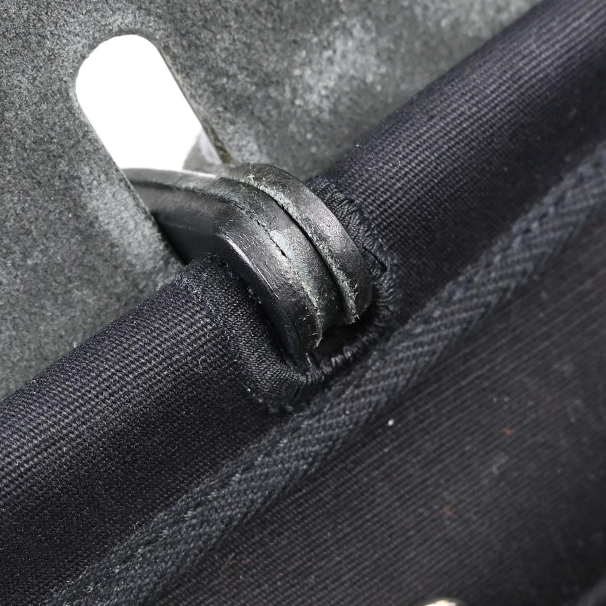 Hermes Black Beige Toile Officier GM Herbag PM 2 in 1 Handbag
