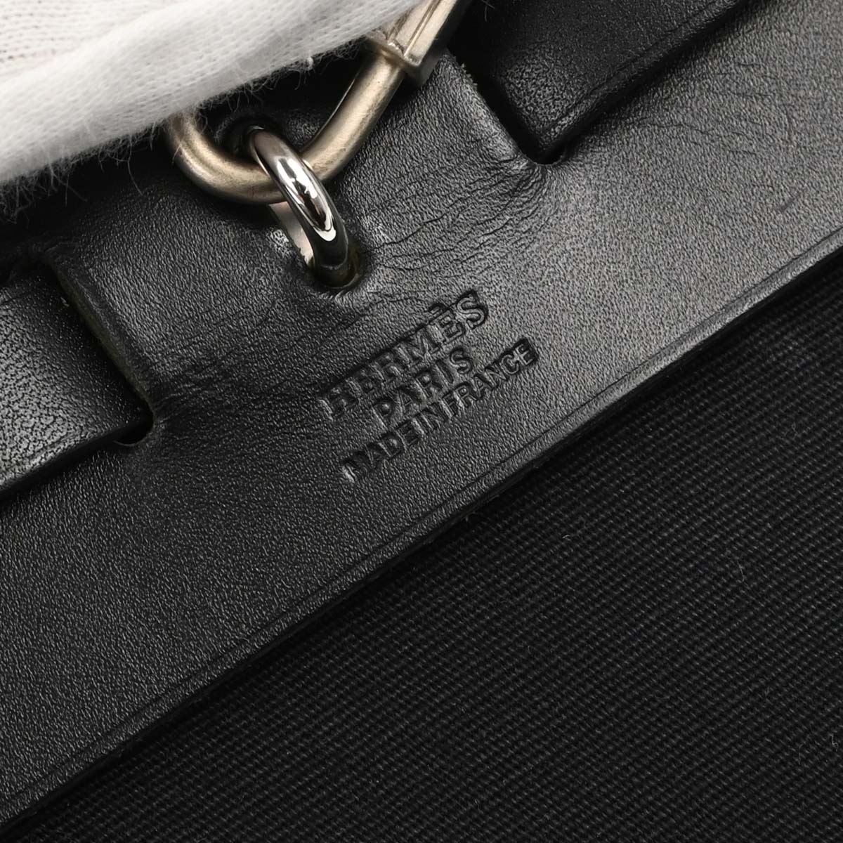 Hermes Black Beige Toile Officier GM Herbag PM 2 in 1 Handbag