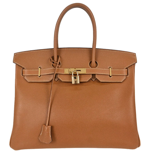 Hermes Gold Epsom Birkin 35 Handbag